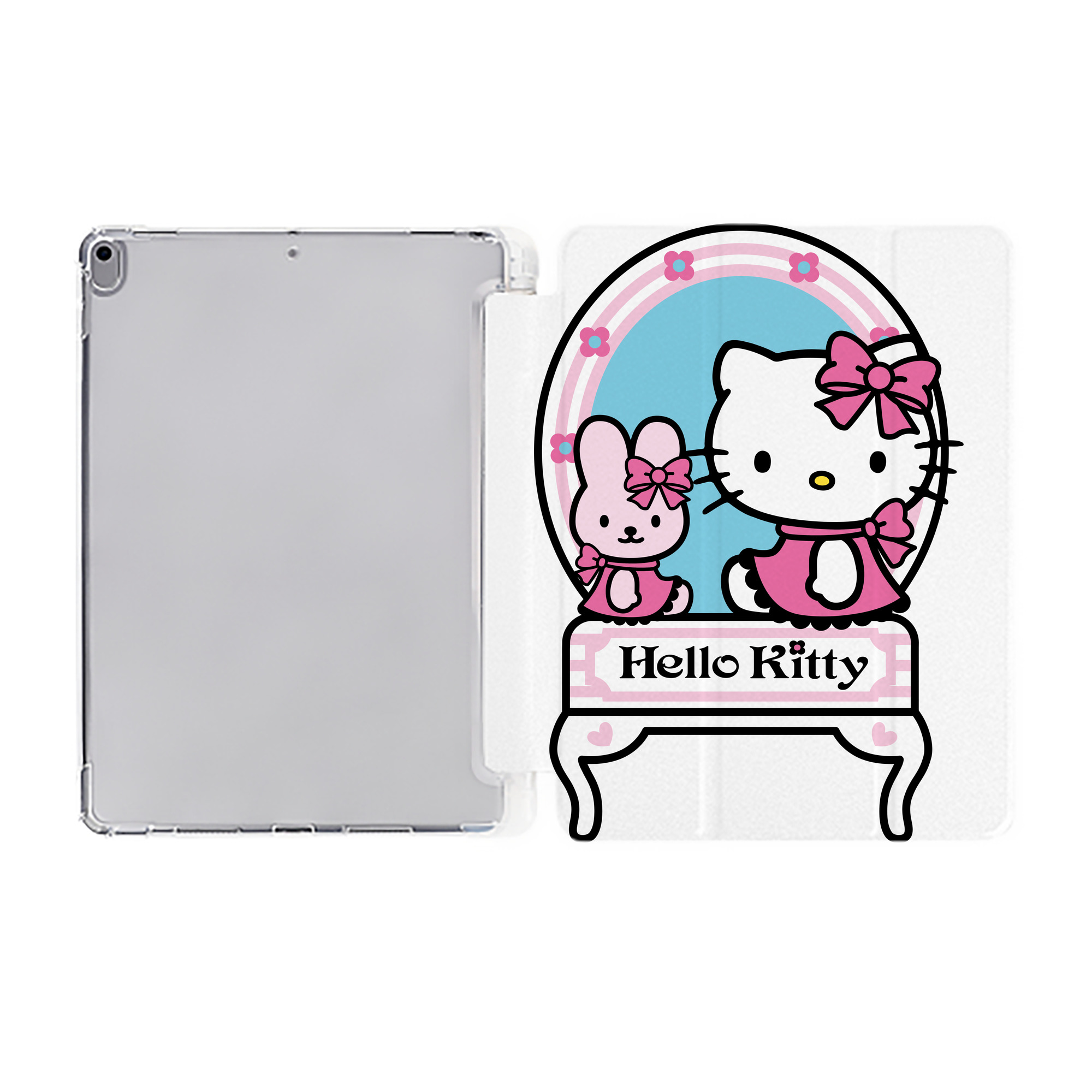 （画像用） Hello Kitty ハローキティ IPad ケース ペン収納付き 三つ折りスタンド PUレザー×シリコン 対応機種9.5/10.5/10.9インチ